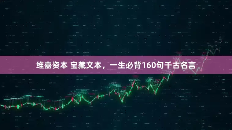 维嘉资本 宝藏文本，一生必背160句千古名言