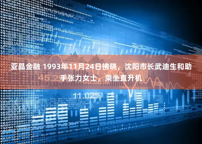 亚晶金融 1993年11月24日拂晓，沈阳市长武迪生和助手张力女士，乘坐直升机